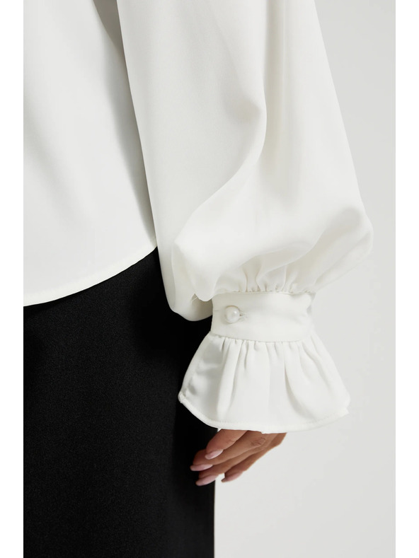 Moodo Bijela ženska bluza s volanima