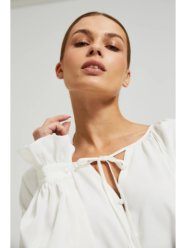 Moodo Bijela ženska bluza s volanima