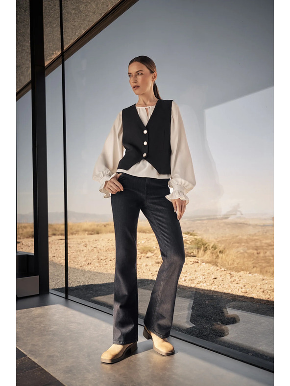 Moodo Bijela ženska bluza s volanima