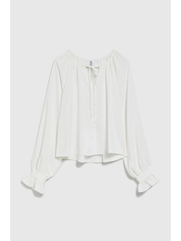 Moodo Bijela ženska bluza s volanima