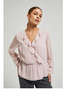 Moodo Ružičasta ženska bluza s volanima
