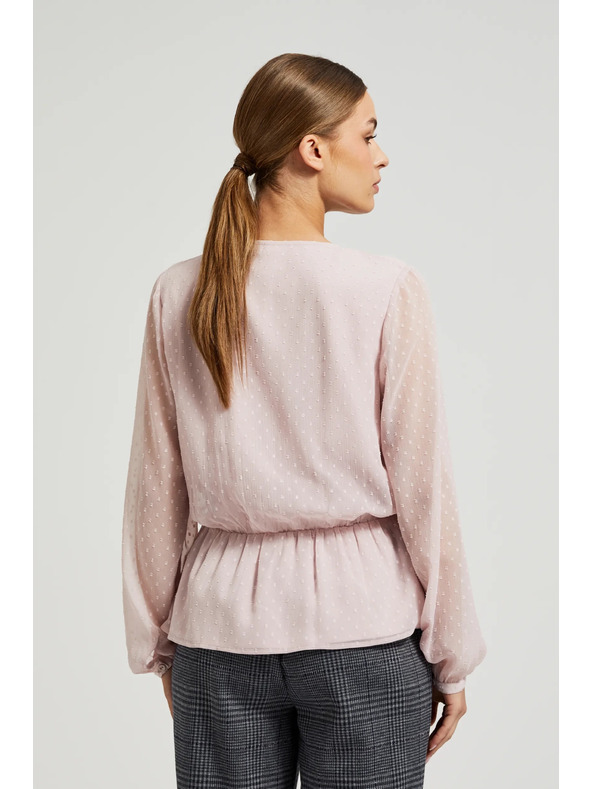 Moodo Ružičasta ženska bluza s volanima