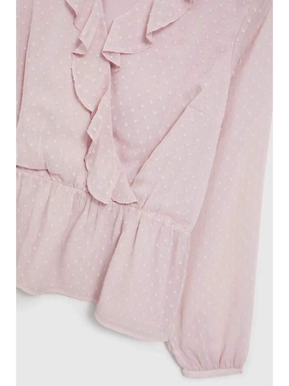 Moodo Ružičasta ženska bluza s volanima