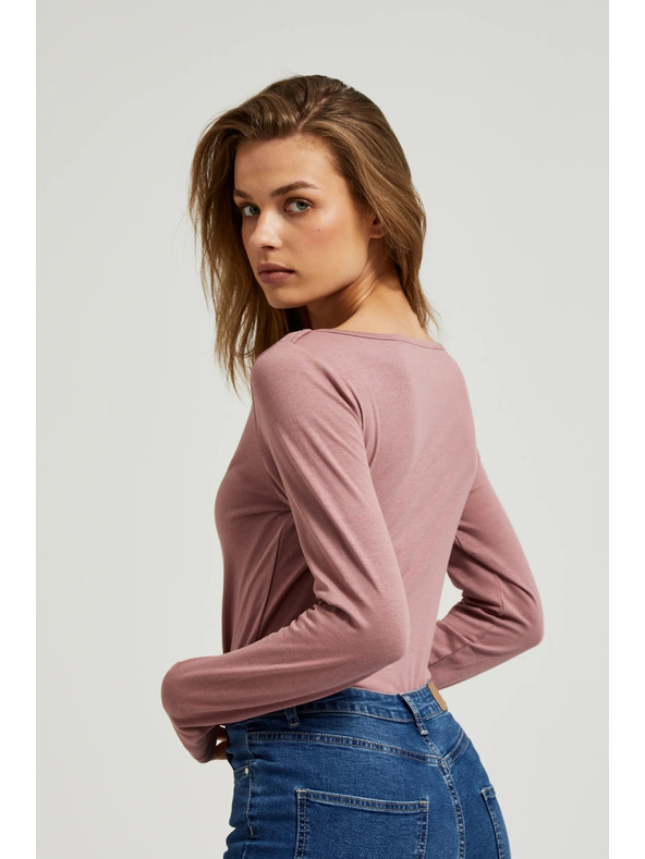 Moodo Prašnjavo ružičasta ženska majica dugih rukava