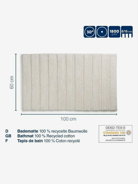 Kela Kupaonski tepih Megan 100x60 cm pamuk srebrnosivi KELA