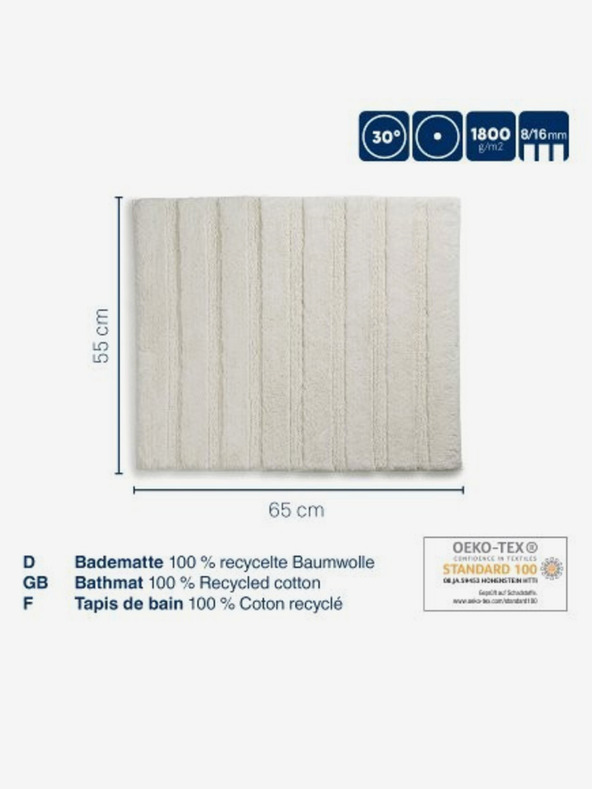 Kela Kupaonski tepih Megan 100% pamuk mahovito zeleni 65,0x55,0x1,6cm KELA