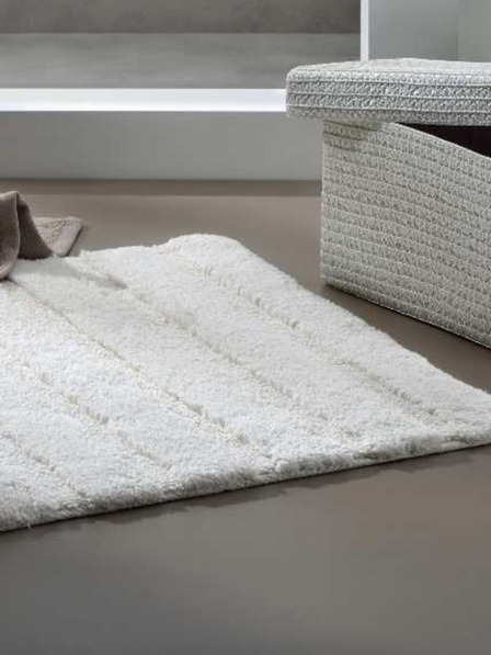 Kela Kupaonski tepih Megan 120x70 cm pamuk sivo-bijeli KELA