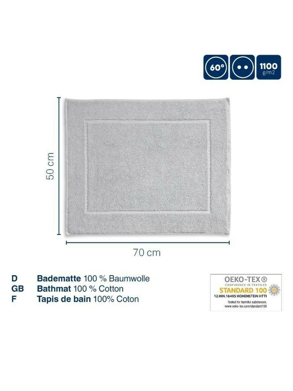 Kela Kupaonski tepih Ladessa 70x50 cm pamuk srebrno-sivi KELA