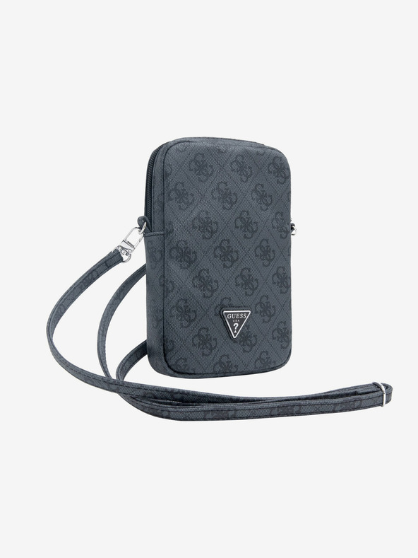Guess Guess PU 4G Triangle Logo Torbica za Telefon s Zipom Black