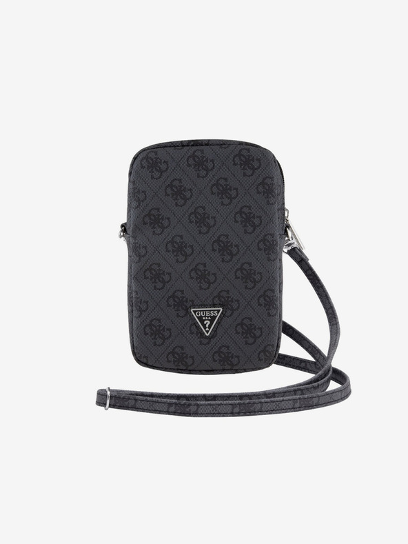 Guess Guess PU 4G Triangle Logo Torbica za Telefon s Zipom Black
