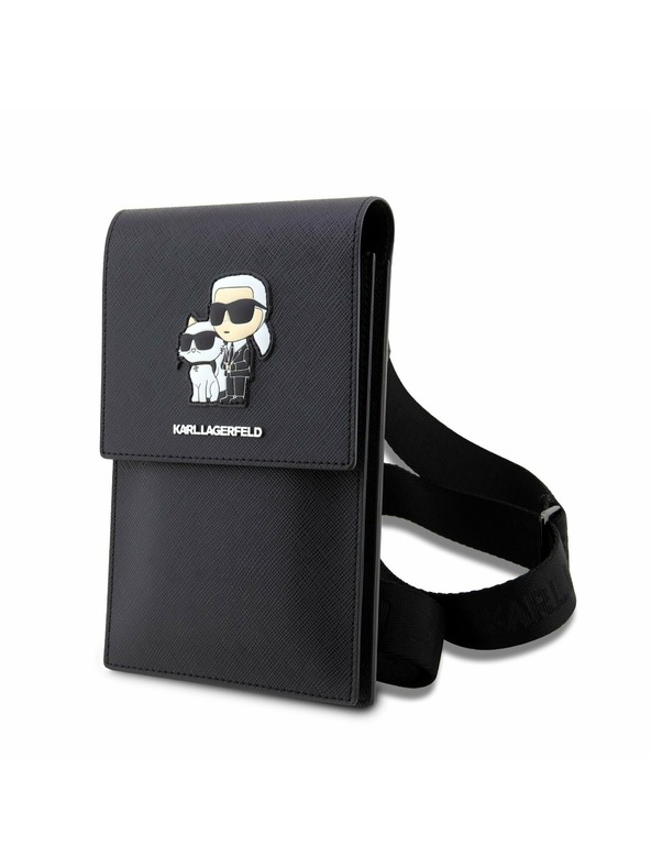 Karl Lagerfeld Karl Lagerfeld Saffiano Metal Logo NFT Torbica za Telefon Black