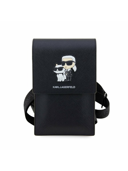 Karl Lagerfeld Karl Lagerfeld Saffiano Metal Logo NFT Torbica za Telefon Black