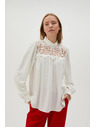 Moodo Bijela ženska bluza s čipkom