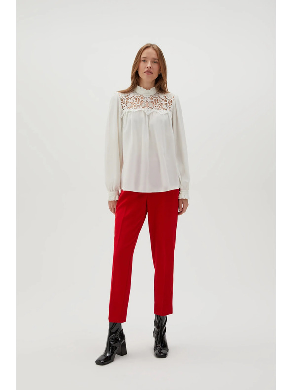 Moodo Bijela ženska bluza s čipkom