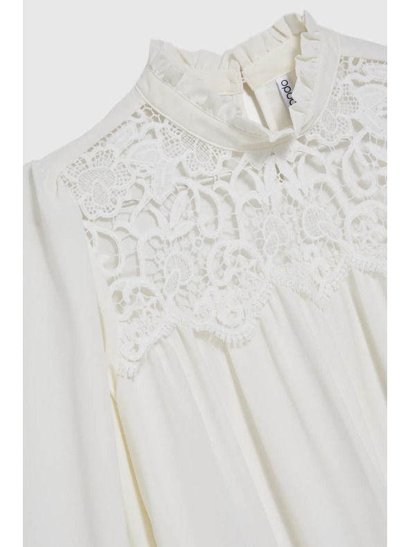 Moodo Bijela ženska bluza s čipkom