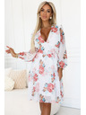 numoco Cvjetaste šifon haljine s preklopom i dugim rukavima