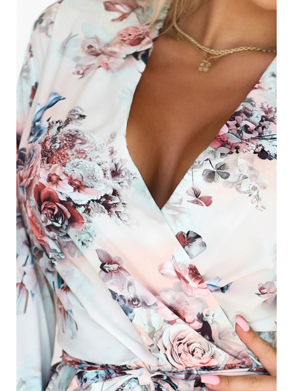 numoco Lagane cvjetne haljine s preklopnim izrezom i volanima