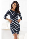 numoco Sportske haljine s vezom i džepovima - tamno plave s bijelim točkicama