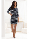 numoco Sportske haljine s vezom i džepovima - tamno plave s bijelim točkicama