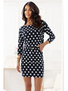 numoco Sportske haljine s vezom i džepovima - tamno plave s bijelim točkicama