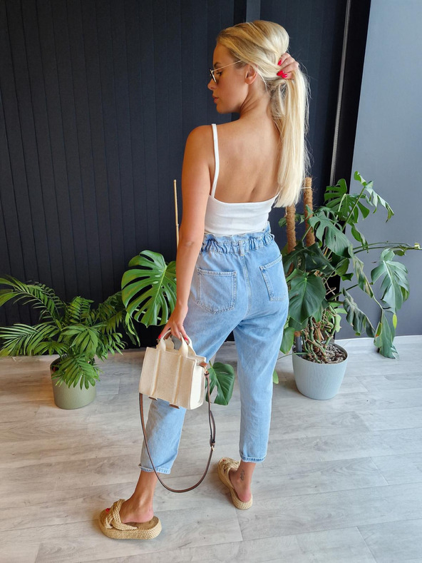 Edoti Špageti top s čipkom i prugama