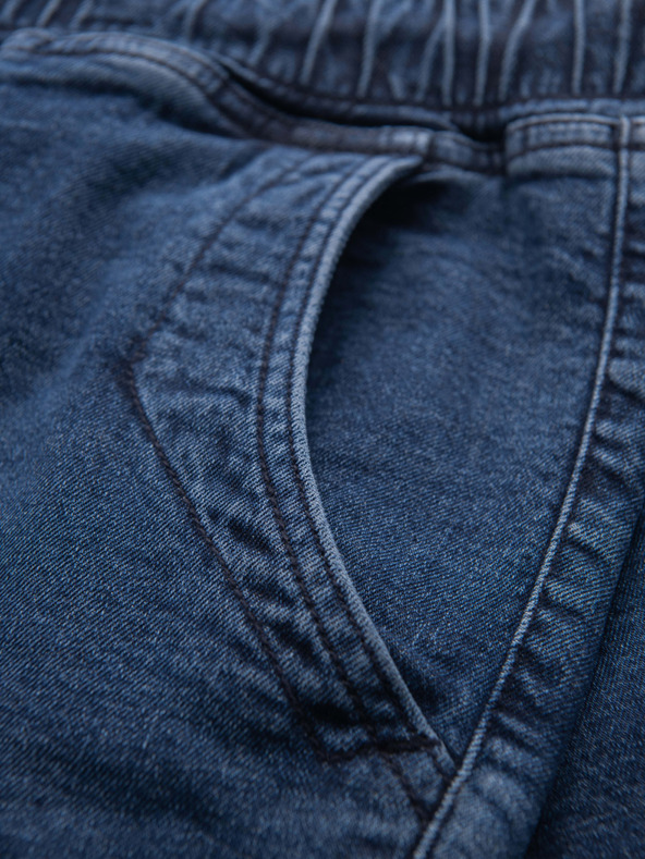 Ombre Clothing Muške traper kratke hlače sa zarolanih nogavica - tamno plave