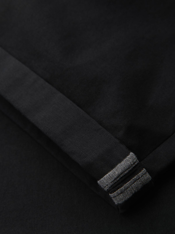 Ombre Clothing Muške klasične chino kratke hlače sa zarolanih nogavica - crne