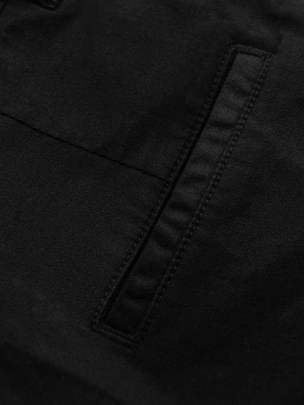 Ombre Clothing Muške klasične chino kratke hlače sa zarolanih nogavica - crne