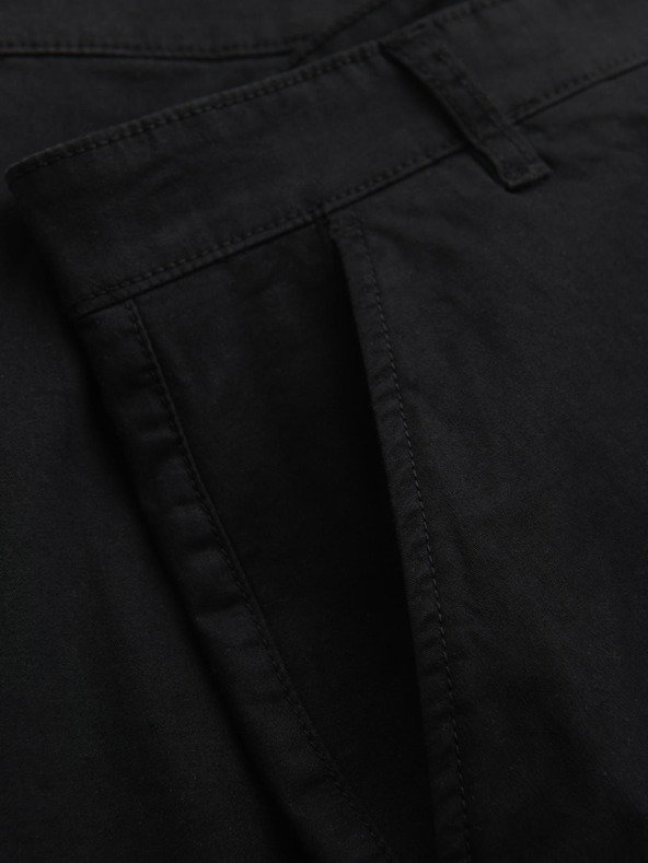 Ombre Clothing Muške klasične chino kratke hlače sa zarolanih nogavica - crne