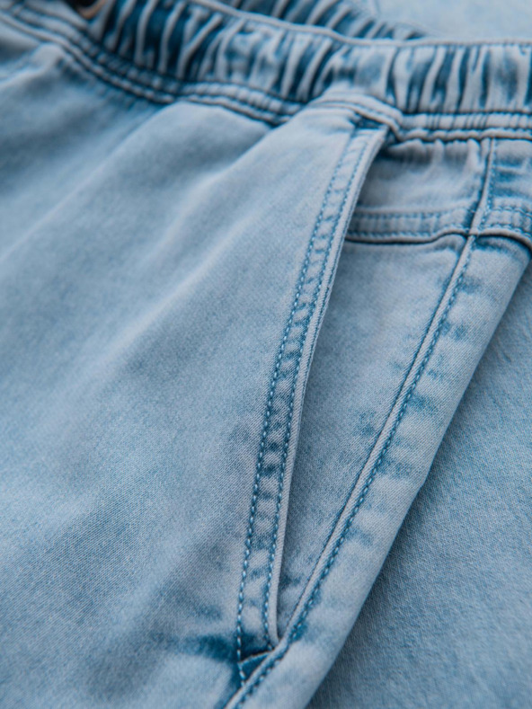 Ombre Clothing Muške kratke traper hlače s dekorativnim štepanjem - svijetloplave