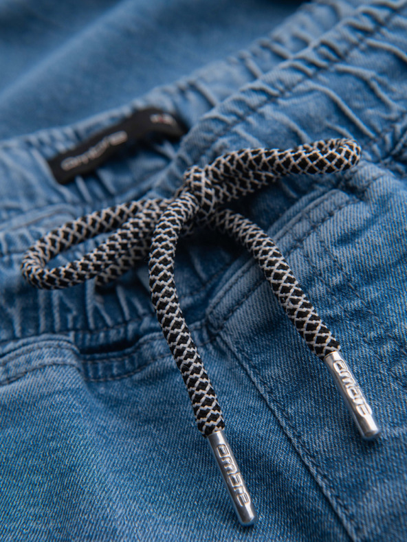 Ombre Clothing Muške traper kratke hlače sa zarolenim nogavicama - svijetloplave