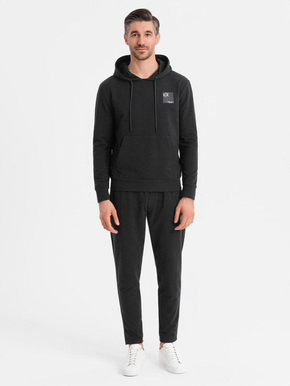 Ombre Clothing Muška dukserica s kapuljačom + trenerka - crna