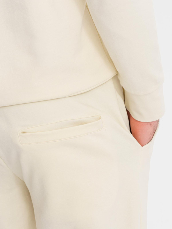 Ombre Clothing Muška dukserica s kapuljačom + trenerka - kremasta