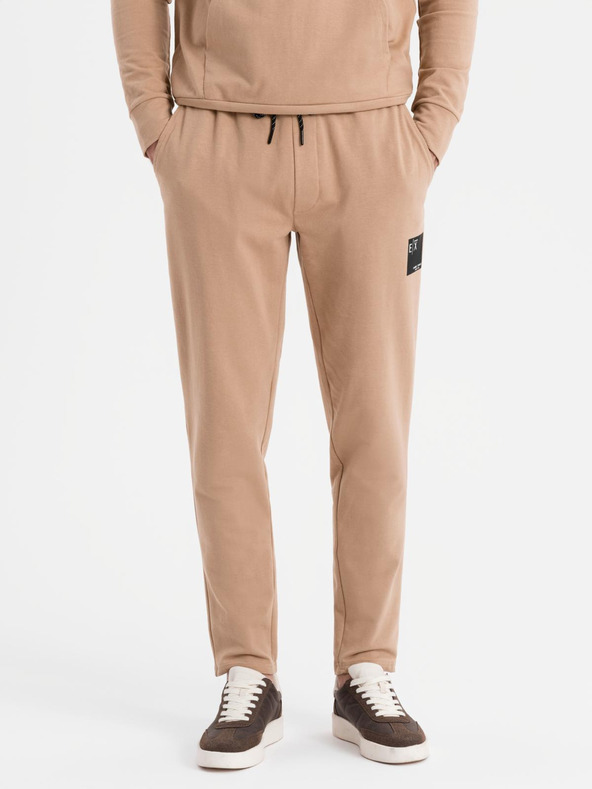 Ombre Clothing Muška dukserica s kapuljačom + trenerka - smeđa