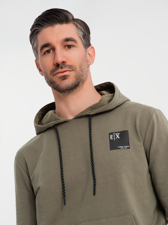 Ombre Clothing Muška dukserica s kapuljačom + trenerka - maslinasta