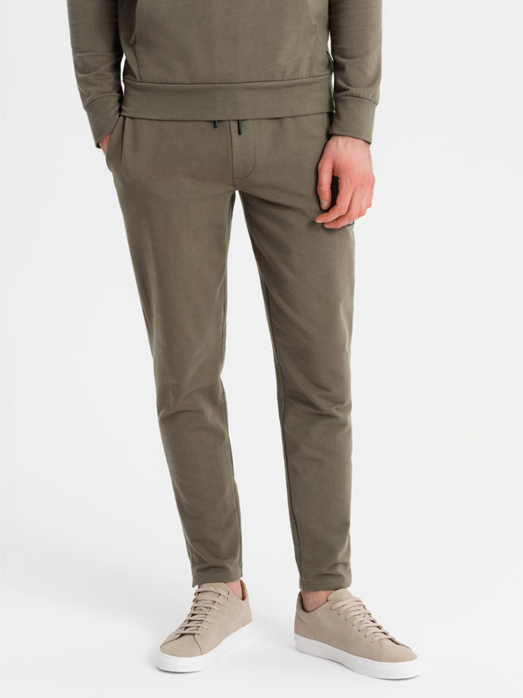 Ombre Clothing Muška dukserica s kapuljačom + trenerka - maslinasta