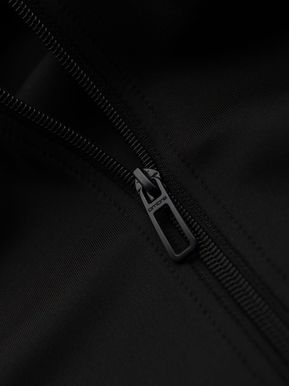 Ombre Clothing Muška zip dukserica s kapuljačom i rubom - crna