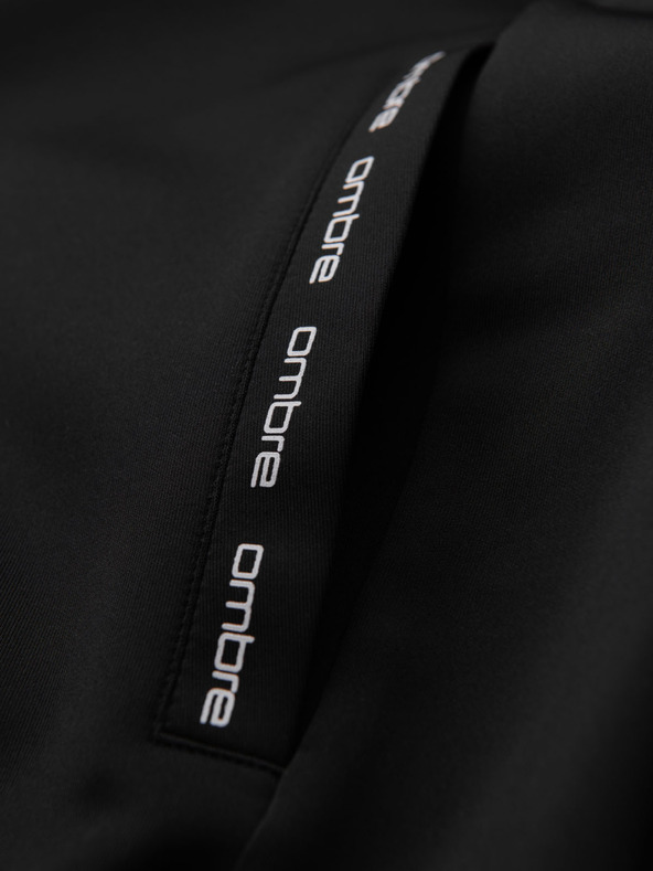 Ombre Clothing Muška zip dukserica s kapuljačom i rubom - crna