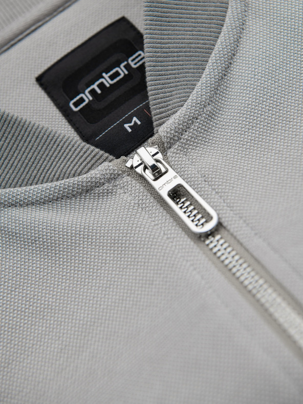 Ombre Clothing Muška pletena bomber jakna - siva