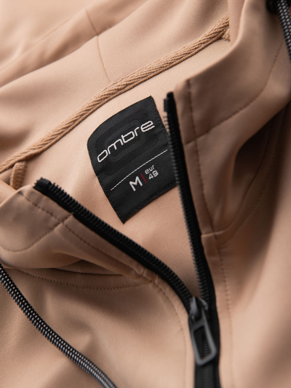 Ombre Clothing Muška rastezljiva dukserica s kapuljačom i rubom - bež