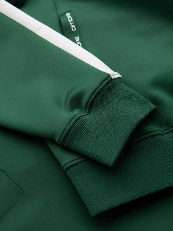 Ombre Clothing Muška rastezljiva dukserica s kapuljačom i rubom - tamnozelena