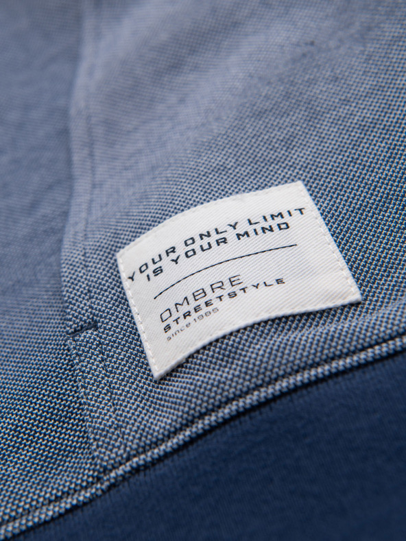 Ombre Clothing Muška mekano strukturirana dukserica s kapuljačom - tamnoplava