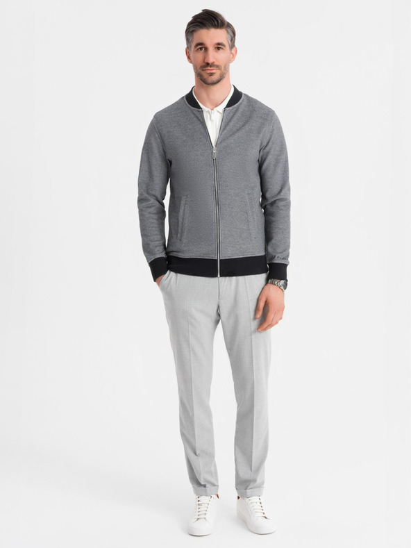 Ombre Clothing Muška pletena bomber jakna - crna