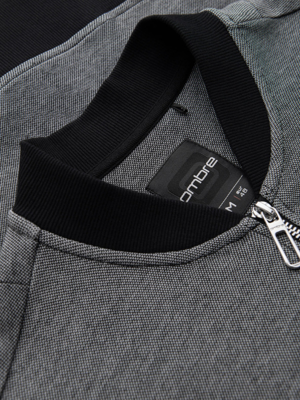 Ombre Clothing Muška pletena bomber jakna - crna