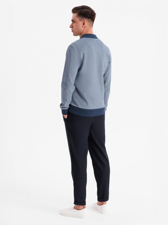 Ombre Clothing Muška pletena bomber jakna - tamnoplava