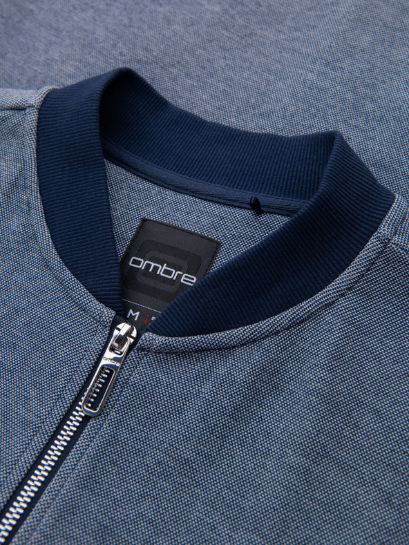 Ombre Clothing Muška pletena bomber jakna - tamnoplava