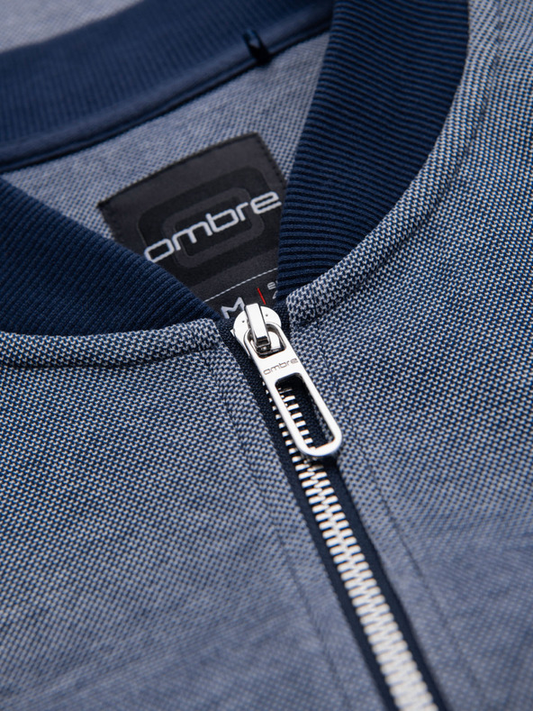 Ombre Clothing Muška pletena bomber jakna - tamnoplava