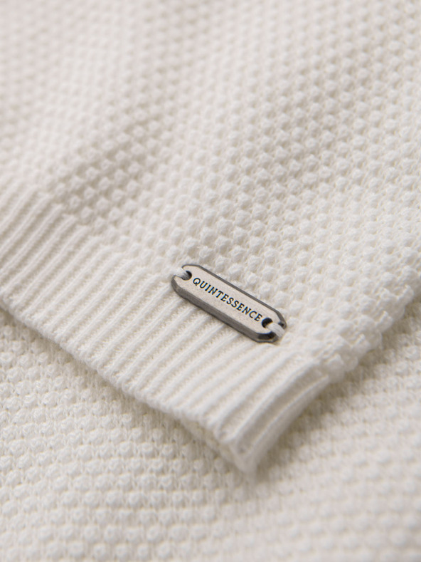 Ombre Clothing Muška pletena majica fine teksture - bijela