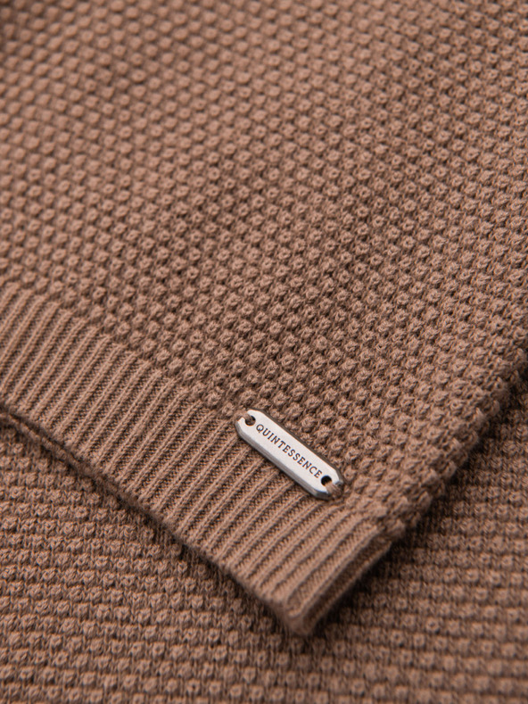 Ombre Clothing Muška pletena košulja fine teksture - svijetlosmeđa