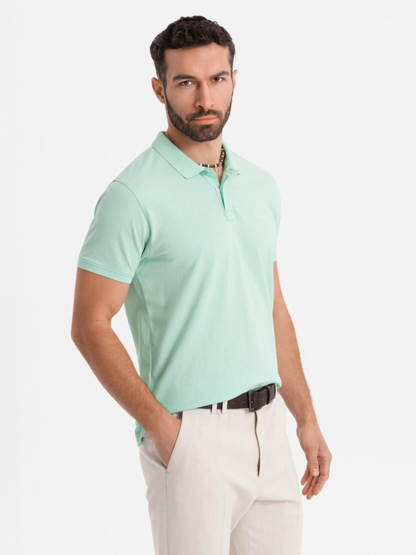 Ombre Clothing Pamučna polo majica od piké pletiva - mentol